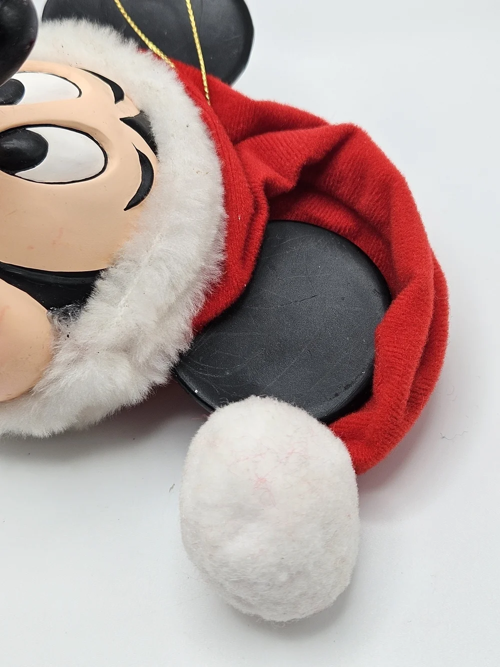 VINTAGE Disney Mickey Mouse 3D Santa Claus Head Ornament VTG